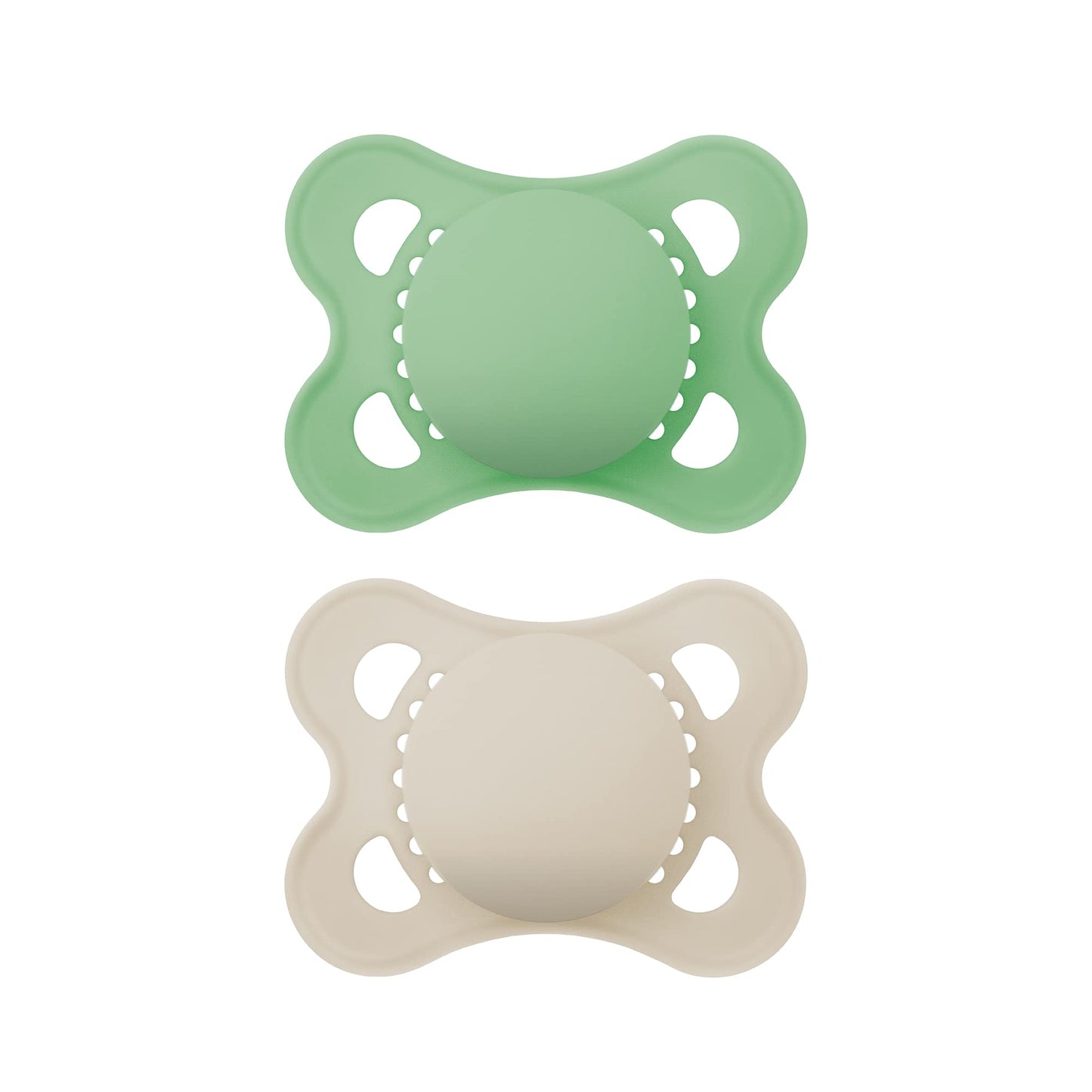 MAM - Chupetes de látex originales, chupete de 0 a 6 meses, pezón de goma natural, hecho de materiales bio-circulares, fácil de limpiar, con estuche esterilizador, 2 unidades