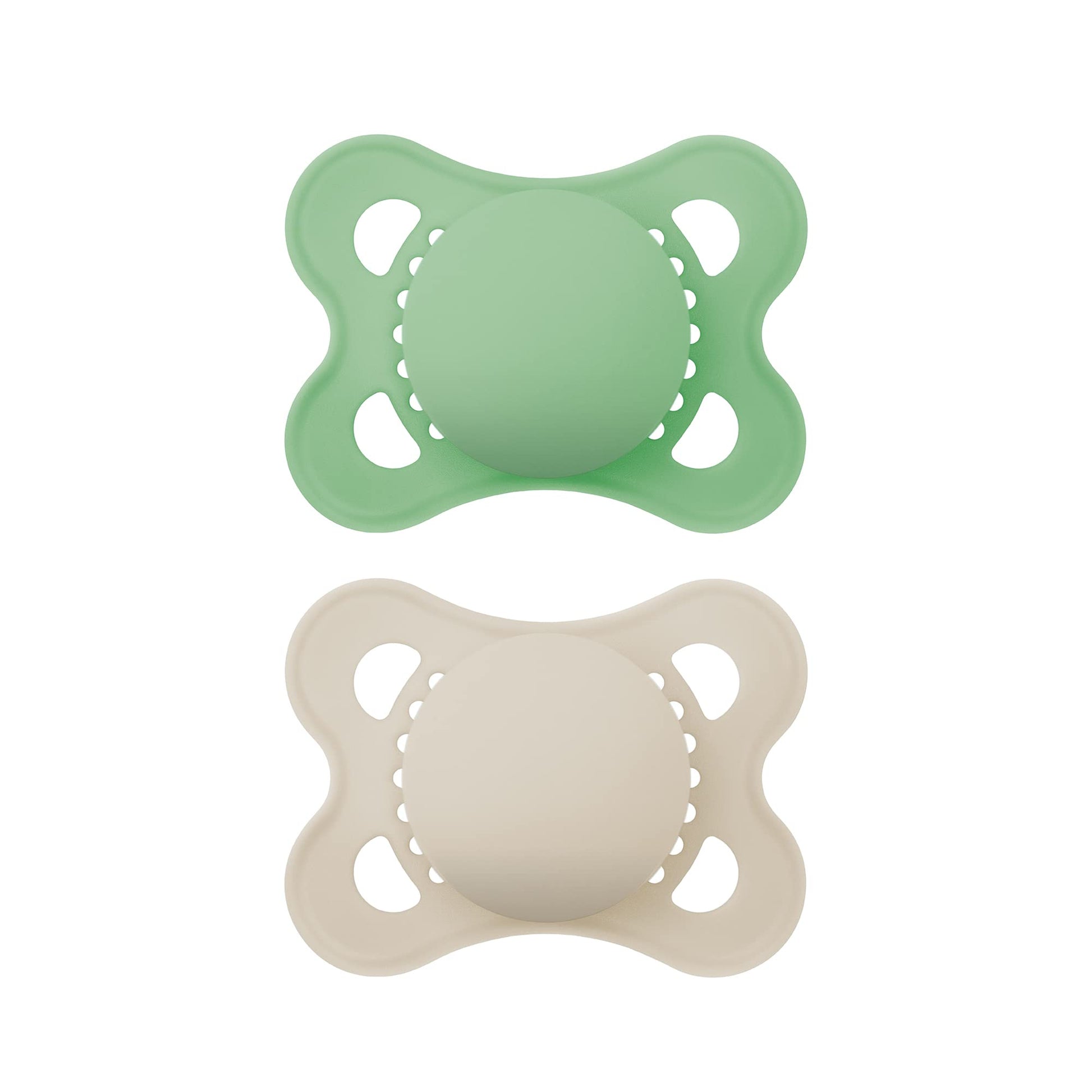 MAM - Chupetes de látex originales, chupete de 0 a 6 meses, pezón de goma natural, hecho de materiales bio-circulares, fácil de limpiar, con estuche esterilizador, 2 unidades