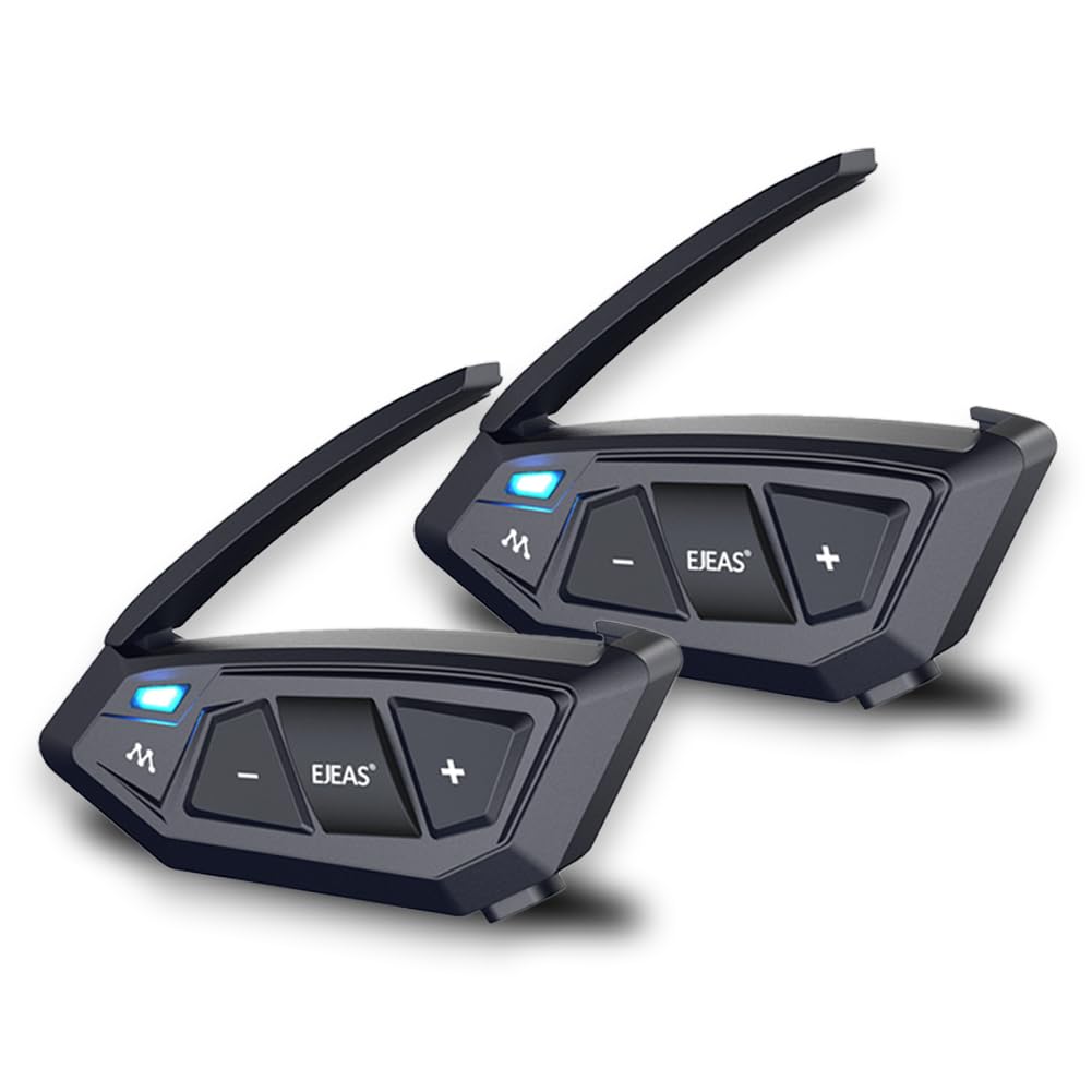 Intercomunicador Bluetooth iSunergy MS20 2000m Negro Universal para Motocicleta y Auricular con FM (2 Pack)