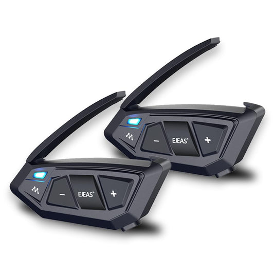 Intercomunicador Bluetooth iSunergy MS20 2000m Negro Universal para Motocicleta y Auricular con FM (2 Pack)