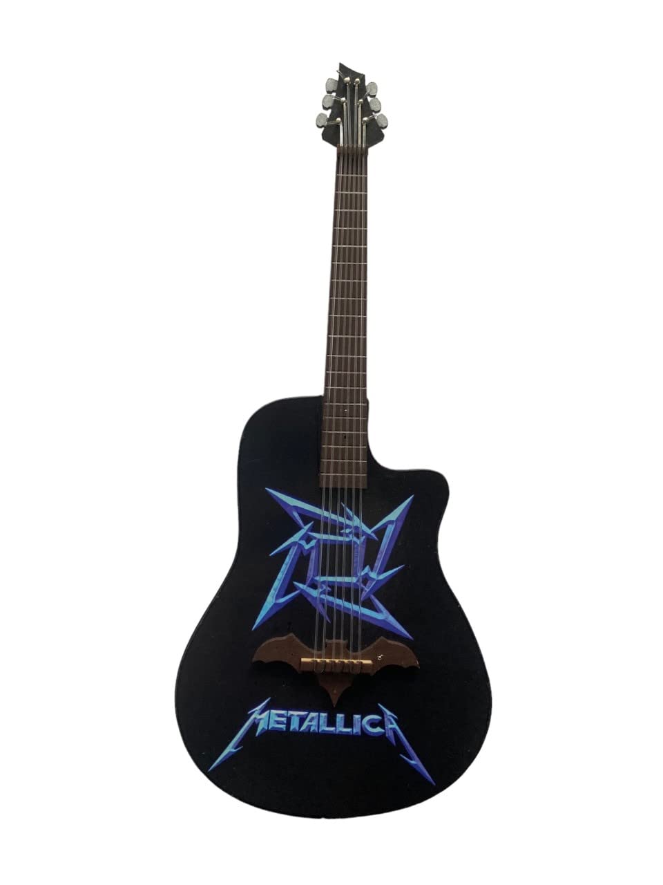 Guitarra Miniatura Hecho a Mano Coleccionable Mini Guitarra Artesanía Mexicana para Regalos (Metalica)