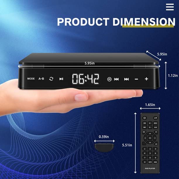 Reproductor de DVD Portátil Multifunción HDMI AV USB de Todas las Regiones