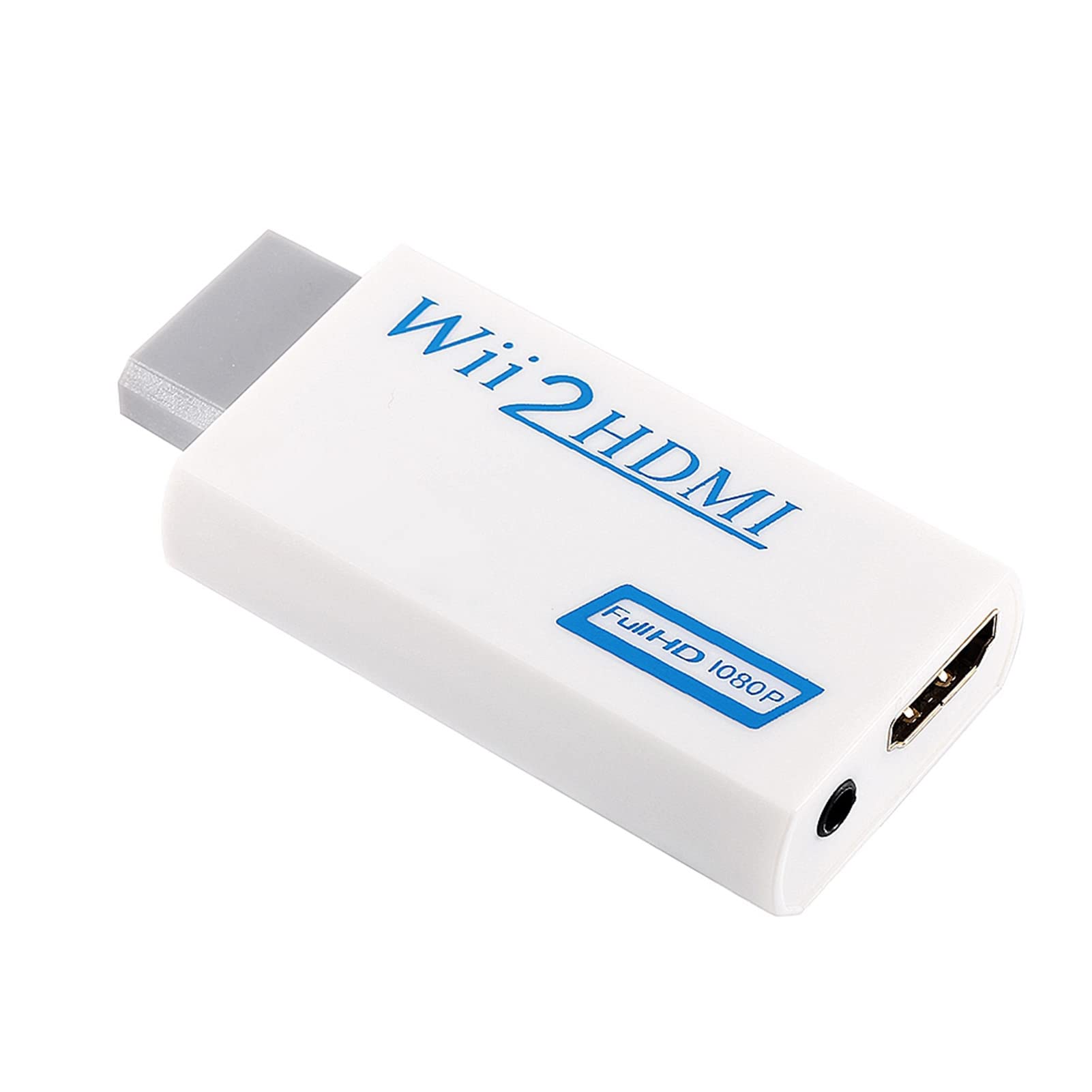 KIKYO Convertidor de Wii a HDMI, Conector de Entrada para Wii AV Multi out Plug x 1 Modo de Salida HDMI Compatible 720P a 60Hz 1080P a 60Hz 1.3 x 2.9 x 0.6in
