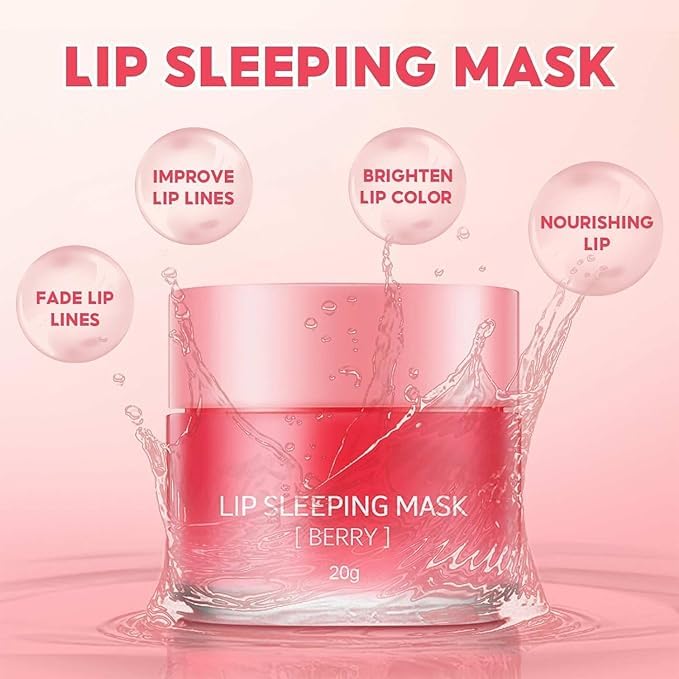 Lip Care Set: 2 Jars of Overnight Lip Mask for Dry, Cracked Lips - 20g
