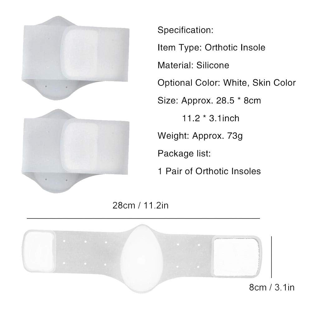 Plantillas Ortopédicas de Silicona Blanco con Soporte de Arco para Pie Plano