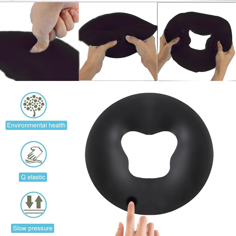 Almohada de Silicona OULIGET Negra para Masaje Facial Spa Beauty Face Relax Headrest