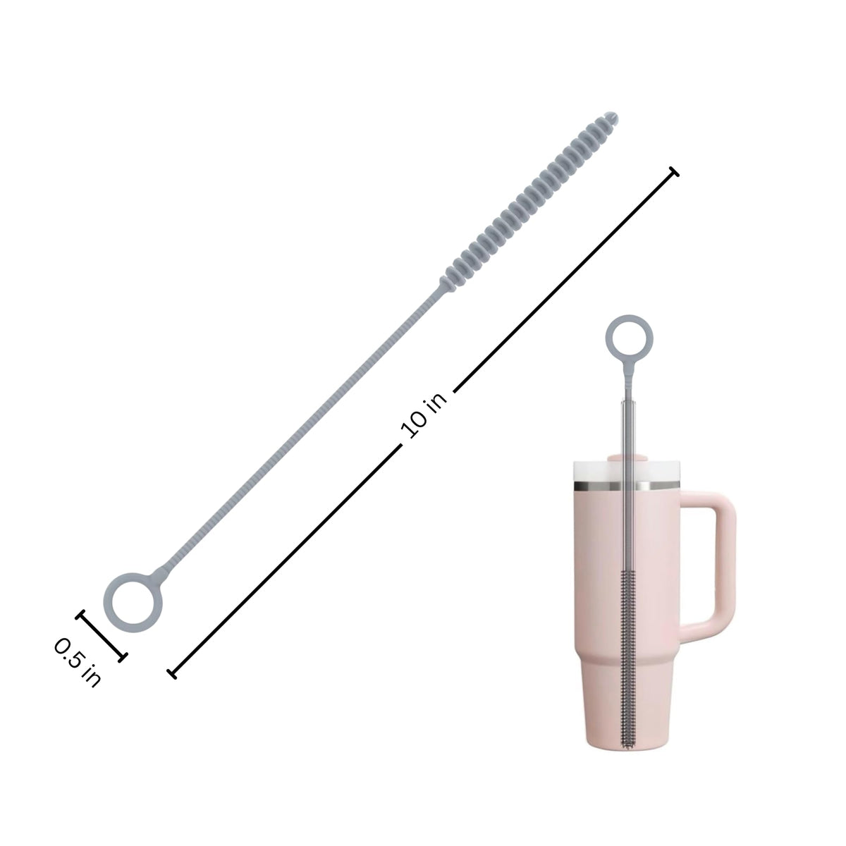 SUNNY SUDZ - cepillo para polvo de limpieza de botellas de silicona con mango largo, limpiador de 12.5 pulgadas para biberones, botella, botellas deportivas y cristalería, ideal para aberturas