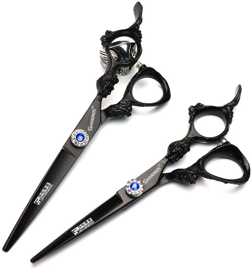 professional hairdressing scissors, Japanese hair scissors, hairdresser cutting scissors and scissors set â?¦ (6'' black set)