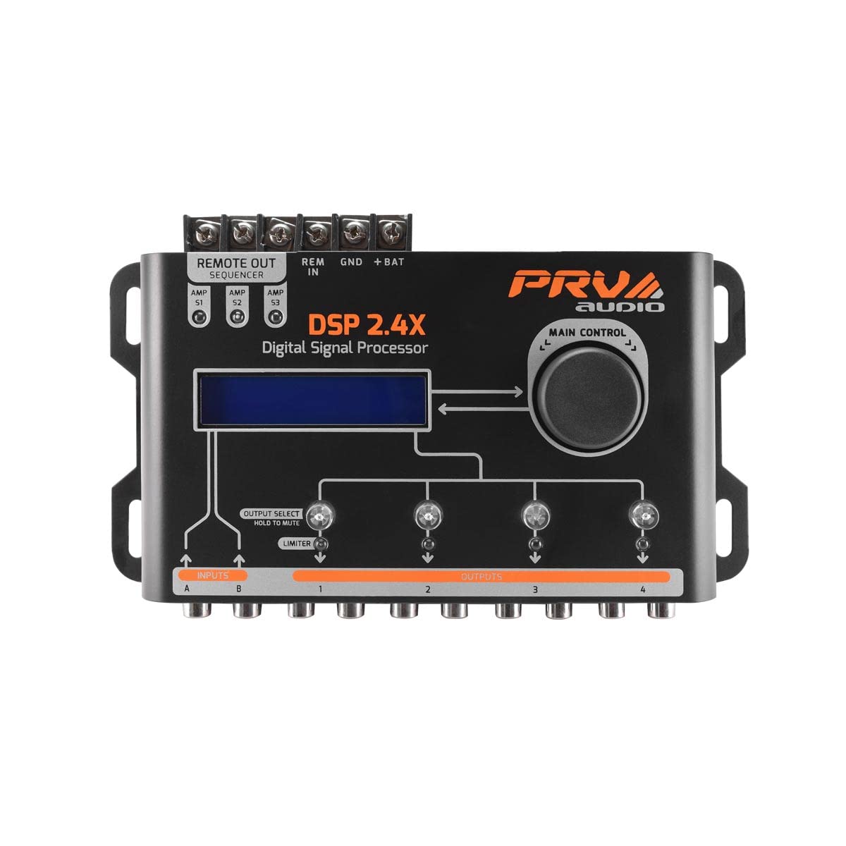 Procesador de Señal Digital PRV AUDIO para Automóvil con Crossover y Ecualizador de 4 Canales