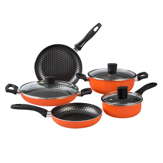 Cinsa Batería de cocina Habana 8 piezas Aluminio con antiadherente thermocell Naranja