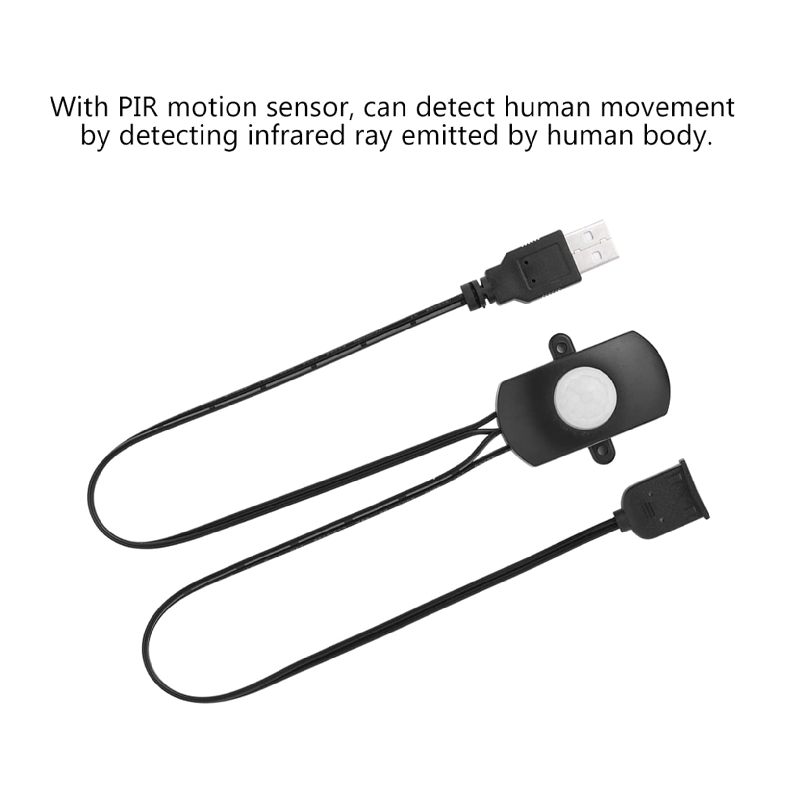 Sensor de Movimiento Mini PIR 5A DC 6-24V Negro con Interruptor Automático para Tira de LED