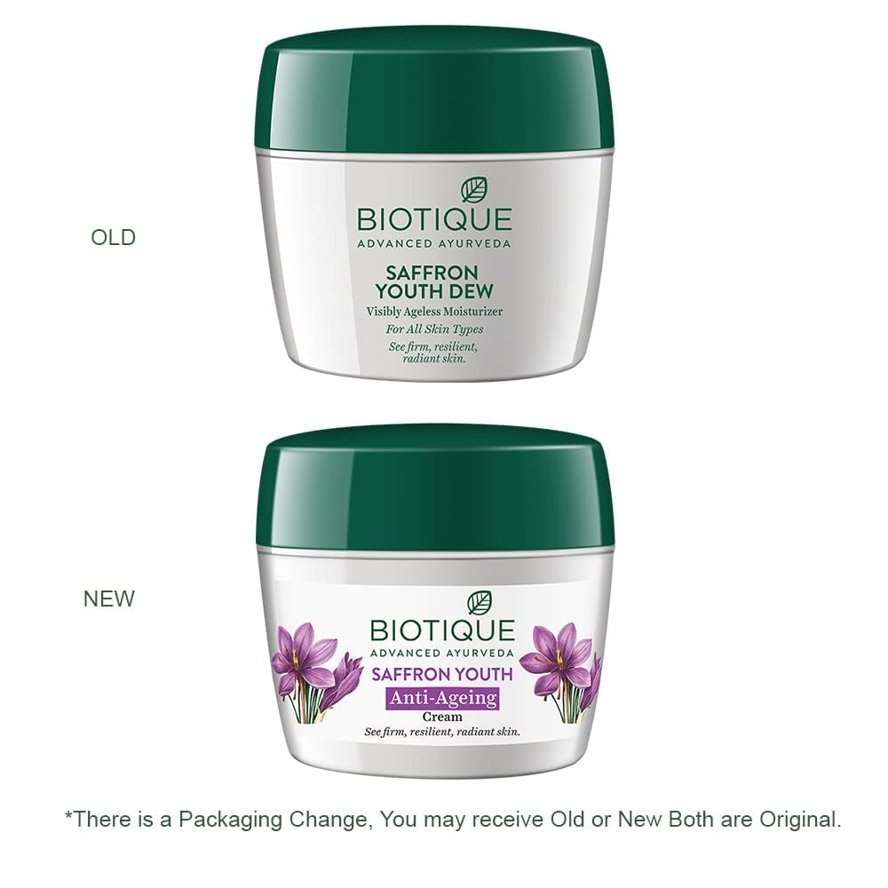 Biotique Bio Saffron Dew Youthful Nourishing Day Cream For All Skin Types 175gm by Biotique