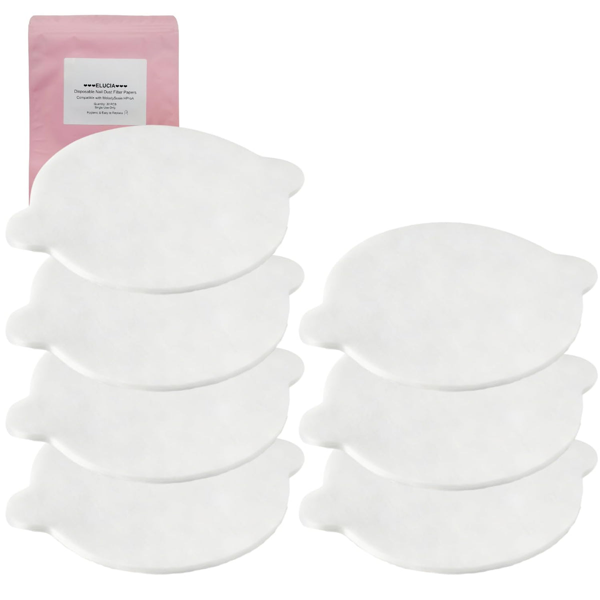 Filtros Desechables ELUCIA 210 Recambio Blanco para Recolectores de Polvo de Uñas MelodySusie HProA