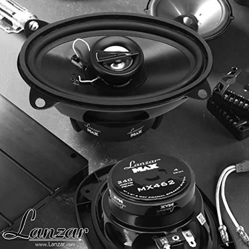 LANZAR MX462 MAX Series 4-Inch x 6-Inch 240-Watt 2-Way Coaxial Speakers (Pair)