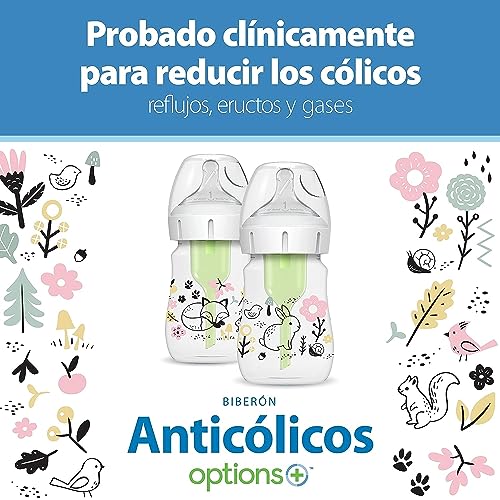 Biberón de Cuello Ancho Dr. Brown’s Natural Flow Anti-Colic Woodland para Bebé 5 oz 2-Pack
