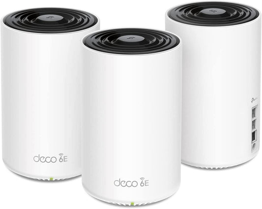 TP-Link Deco AXE5400 Tri-Band WiFi 6E Mesh System(Deco XE75 Pro) - 2.5G WAN/LAN Port, Covers up to 5500 Sq.Ft, Replaces WiFi Router and Extender, AI-Driven Mesh, New 6GHz Band, 3-Pack