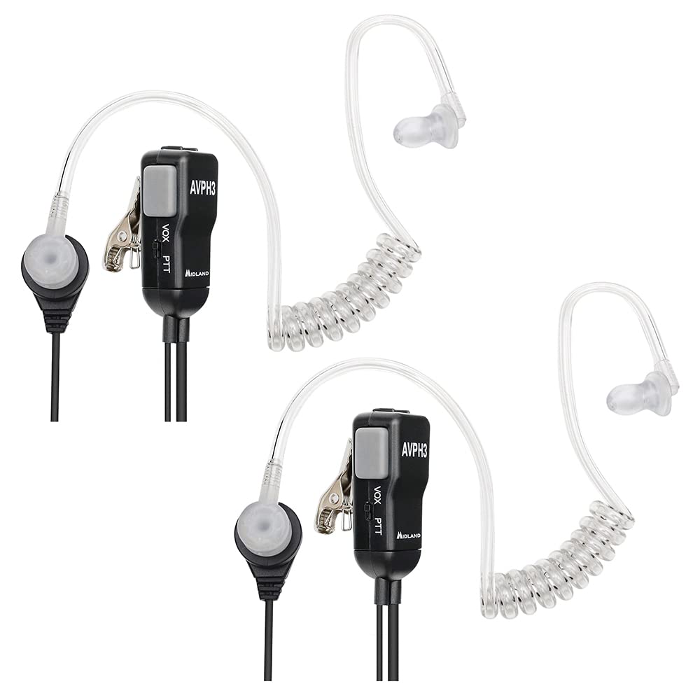 Auricular Surveillance Midland Negro Doble Pack para Radio de 2 Vías