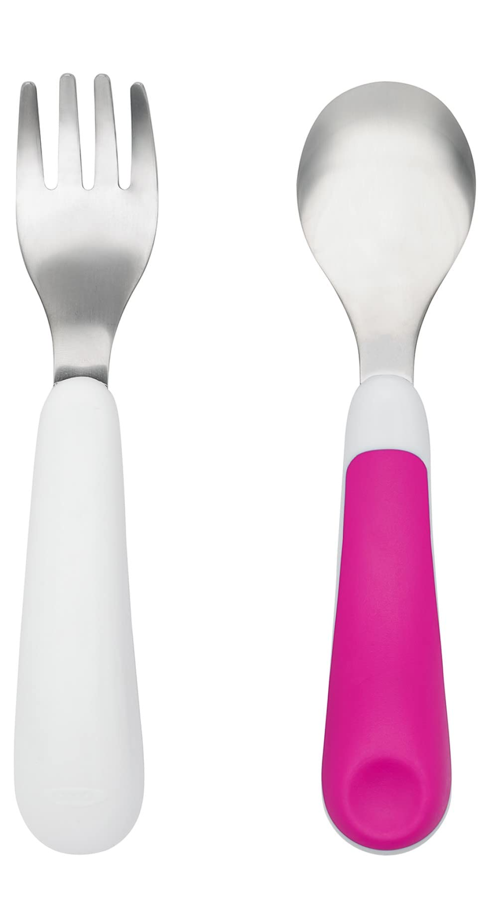 OXO Tot 6124100 Juego Tenedor y Cuchara, Acero Rosa, 2 Piezas