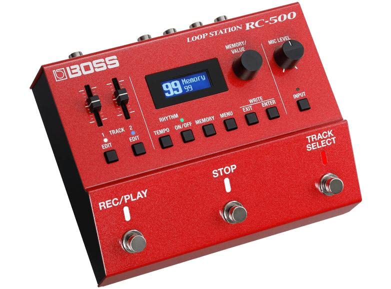 BOSS RC-500 - Estación de bucle, potencia de doble pista con calidad de audio de 32 bits, 13 horas de tiempo de grabación y retroiluminación multicolor