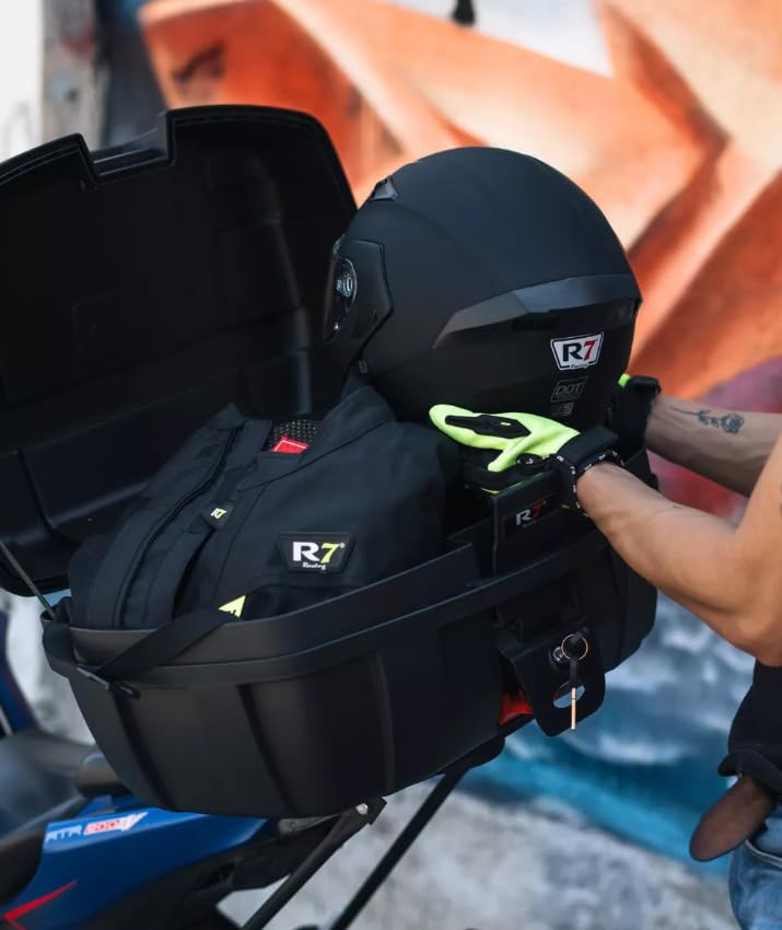 Caja Para Moto Trasero 50 Lts Con Respaldo R7 Racing