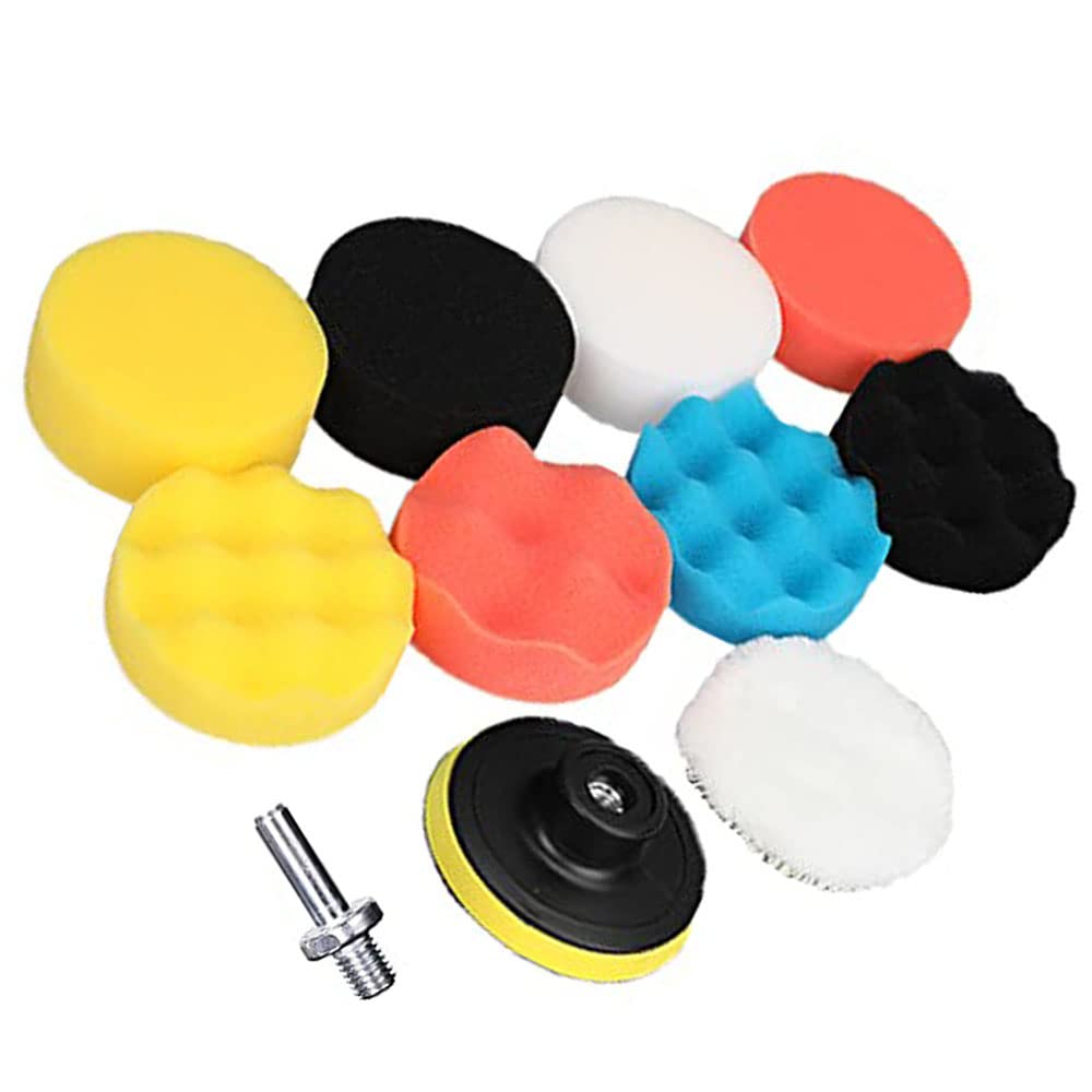 Set de Almohadillas de Esponja Yundobop Varias 3 Pulgadas para Pulido de Automóviles
