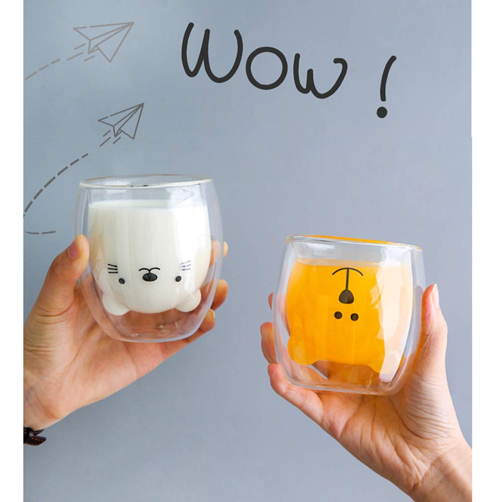 Taza de Café con Aislamiento de Doble Pared Oso Feliz para Oficina y Cumpleaños