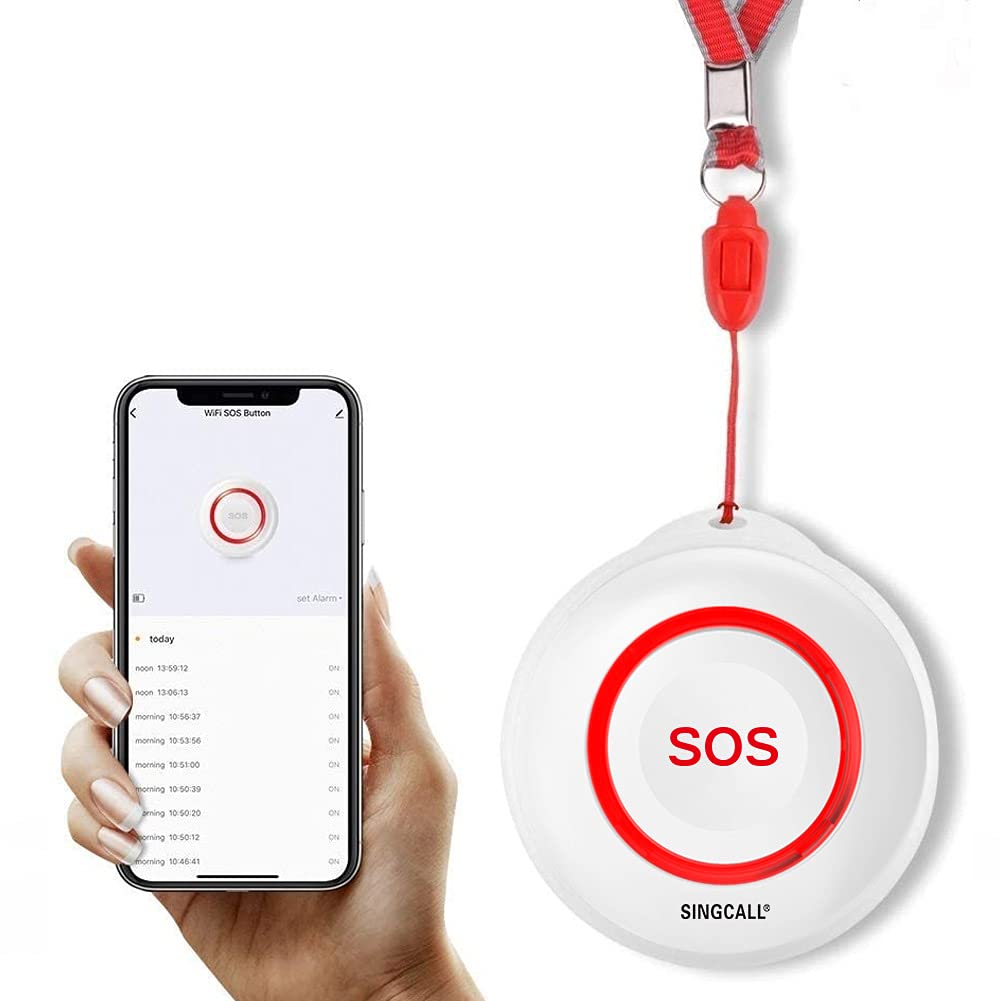 Botón de Emergencia SOS Inteligente WiFi SINGCALL Blanca para Cuidador y Pacientes de Edad Avanzada
