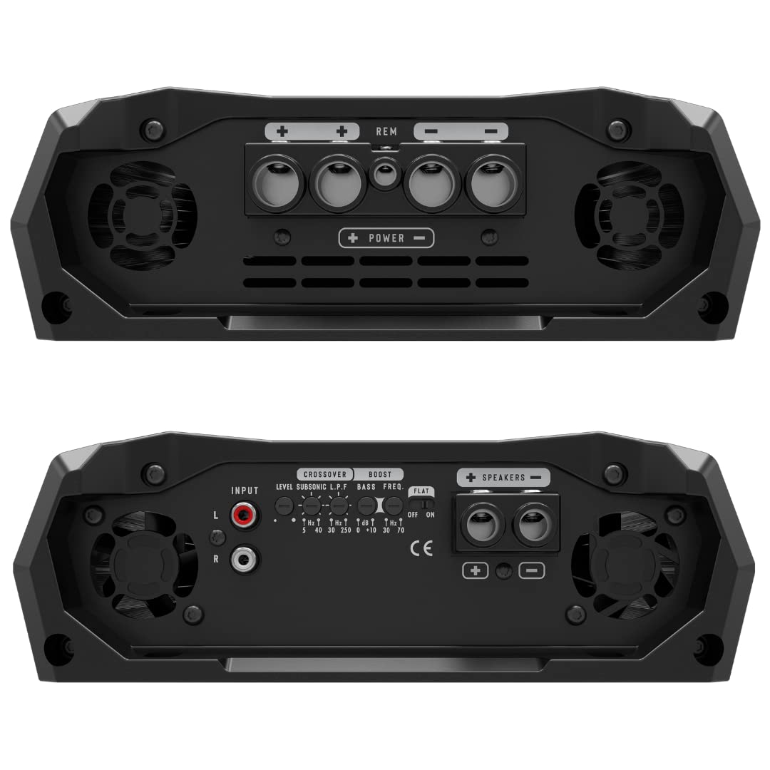 Amplificador de Audio Stetsom Bravo BASS 5000 Negro de 5000W RMS con Crossover y Refuerzo de Graves para Coche