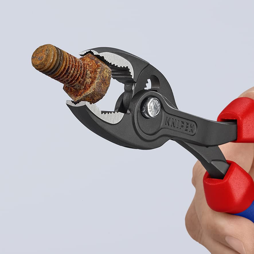 Knipex TwinGrip - Alicates para juntas deslizantes (200 mm, 82 02 200 SB, color negro