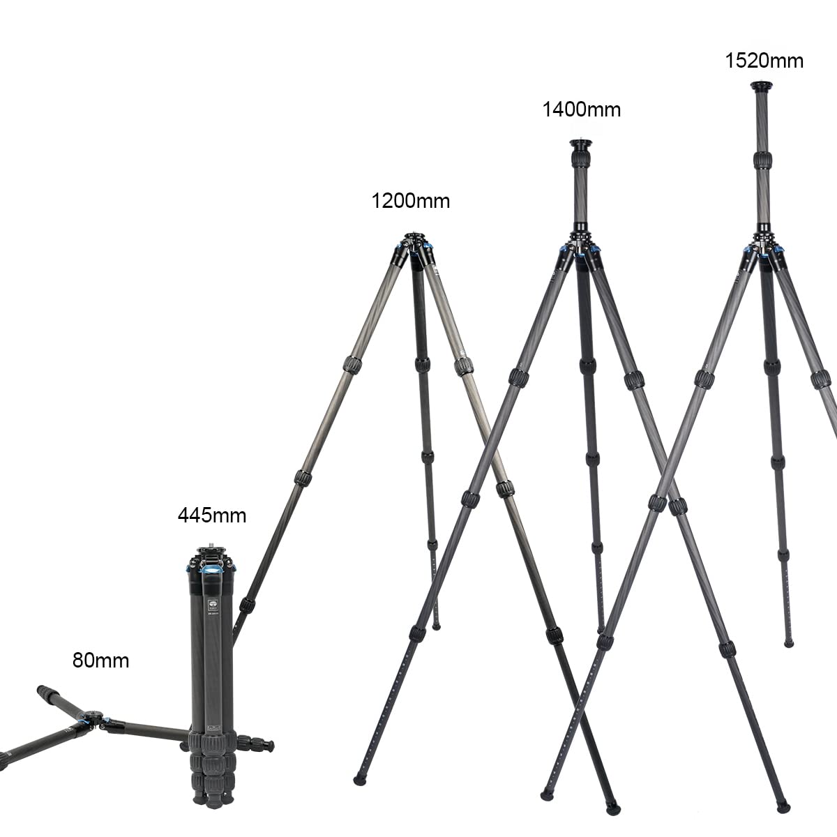 Trípode SIRUI Fibra de Carbono con Columna Central Dos Secciones 59.8” Carga Máxima 15kg