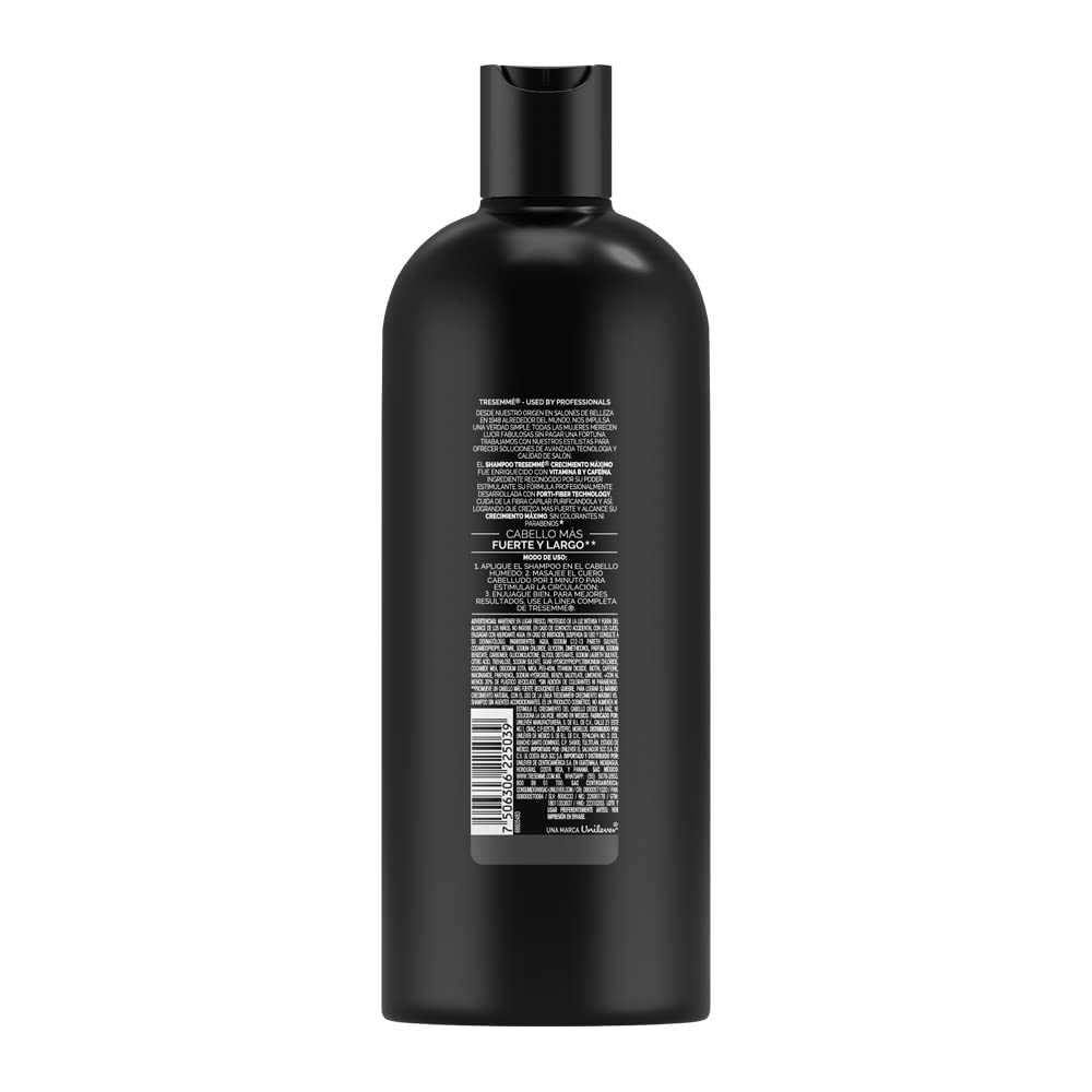TRESemme Acondicionador sin parabenos Detox Hidratación con aguacate y macadamia 715 ml + Tresemmé Shampoo sin parabenos y sin colorantes Crecimiento Máximo con cafeína y vitamina B 715 ml
