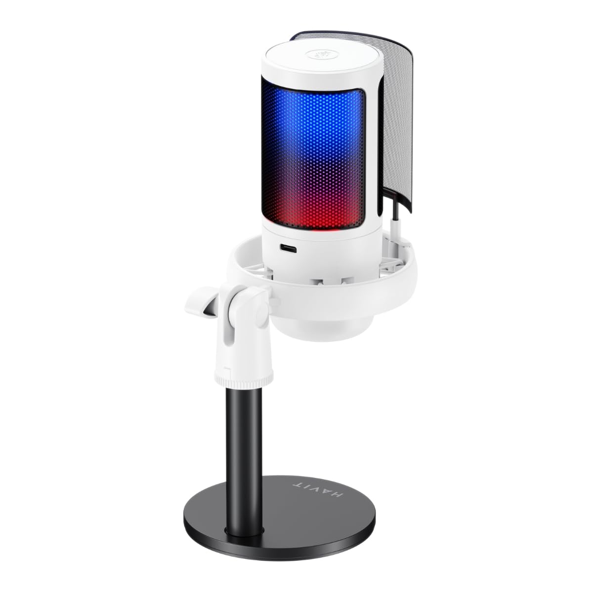 Micrófono para Juegos Havit RGB Cardioide USB 3,5 mm y Reducción de Ruido