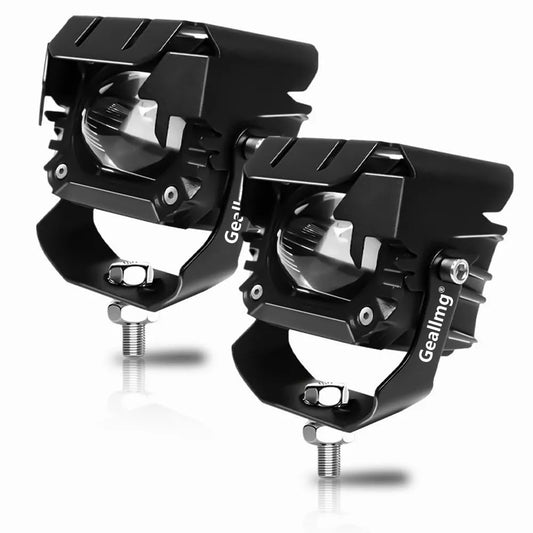 Geallmg Faros De Lupa Moto Con De Color Doble 180w Para Auto, luces auxiliares para motocicleta/camión/coche/ATV/SUV/barco/carretilla elevadora/tractor 6000 lm, color ámbar/amarillo blanco, 2pcs