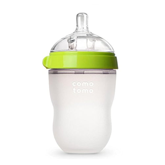 Biberon de silicona de 250 ml, anillo de color verde