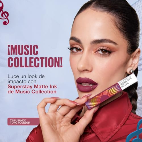 Labial Líquido Matte, Super Stay Matte Ink Music Collection, Lover, Maybelline NY