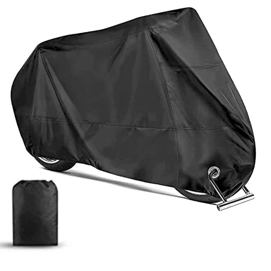Funda para Motocicleta Cubierta de Moto Impermeable - Tejido de Poliéster Recubierto 190T, 230 x 95 x 125 CM para Motocicletas como Honda, Yamaha, Suzuki, Harley y más (XL, Negro)
