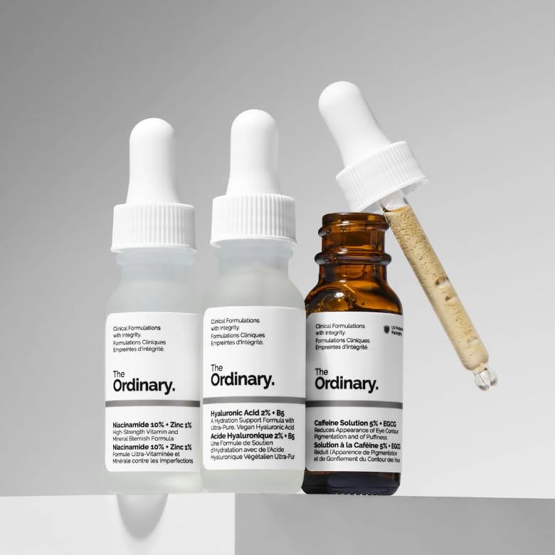 THE ORDINARY The Most-Loved Set! Mini Sizes 3x15ml- Niacinamide 10% + Zinc 1% + Hyaluronic Acid 2% + B5+ Caffeine Solution 5% + EGCG