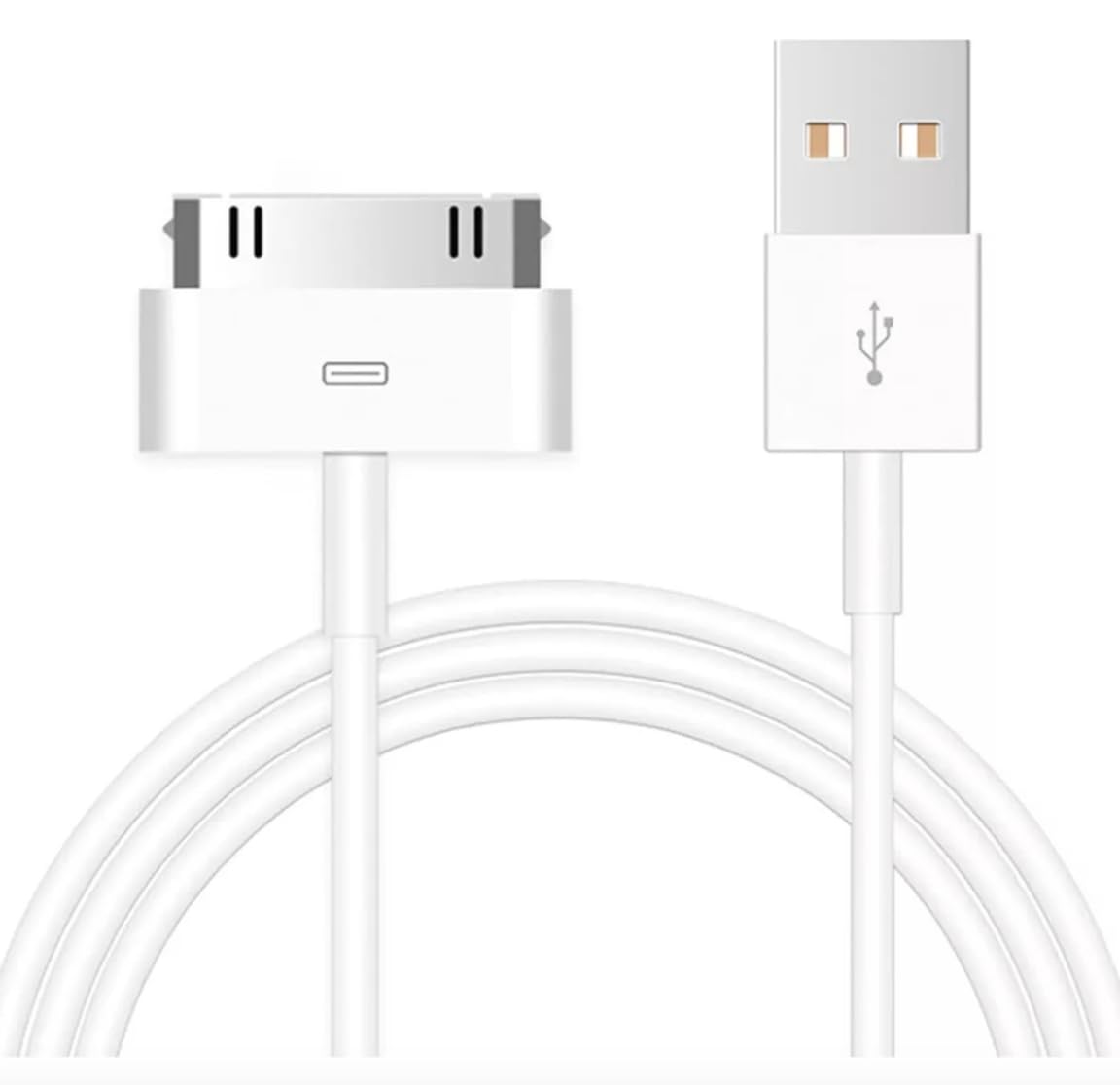 Cable Usb a 30 Pines ORIGINAL De Carga Rapida 4APREMIUM- OEM [APLE MFi Certificado 1 AÑO DE GARANTIA. PREMIUM, OEM compatible con iPhone 2-4, iPad 1-3 y ipod touch y clasico, etc (USB A 30 PINES)