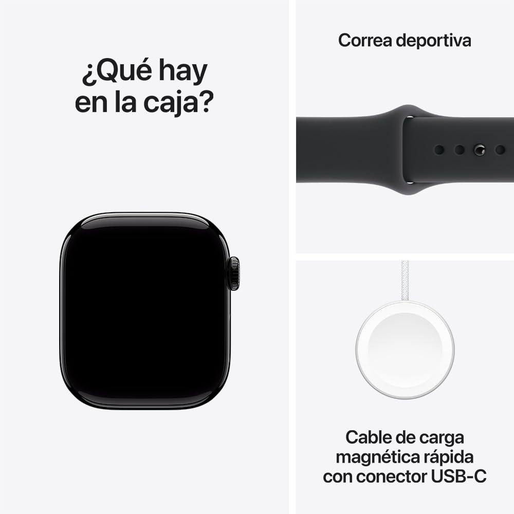Reloj Apple Watch Series 11 GPS Aluminio Negro Azabache 42 mm Correa Deportiva Negra S/M