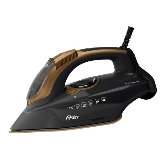 Oster Plancha de Vapor, PressXpress Max S9200, Digital, Golpe de Vapor 300 g/min, Suela XL Cerámica con Diamante, Vapor Vertical, Antigoteo, Bronce, GCSTPX9200-013