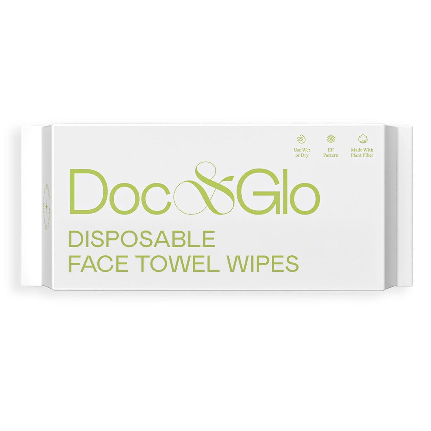 Doc & Glo Toallitas faciales desechables Clear The Way, toallas faciales de fibra vegetal para lavar el rostro y desmaquillar, cuidado de la piel sin fragancia, imprescindibles para viajar, 60 unidade