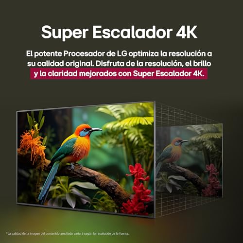 LG Pantalla 55 Pulgadas UHD AI UA7550 4K Smart TV 2025 55UA7550PSA | Sistema Operativo webOS | Identificación de Voz AI | HGIG Mode Channels | Sport Alert | HDR10 | Control Magic Remote AI