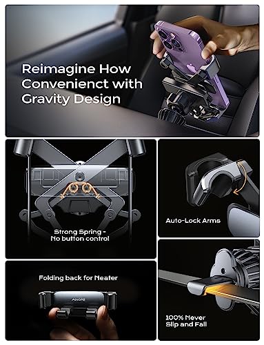 AINOPE Soporte Celular Auto, [Ganchos Metálicos Más Sólidos] Porta Celular para Auto, Soporte Rejillas Ventilación, Compatible con iPhone 16 15 14 Pro MAX Plus, Motorola, Xiaomi, Galaxy S24 S23 Ultra