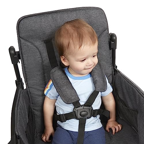 Carriola Vagón Radio Flyer Voya Gris con Asientos Doble Face-to-Face y Capota Ajustable para Protección UV