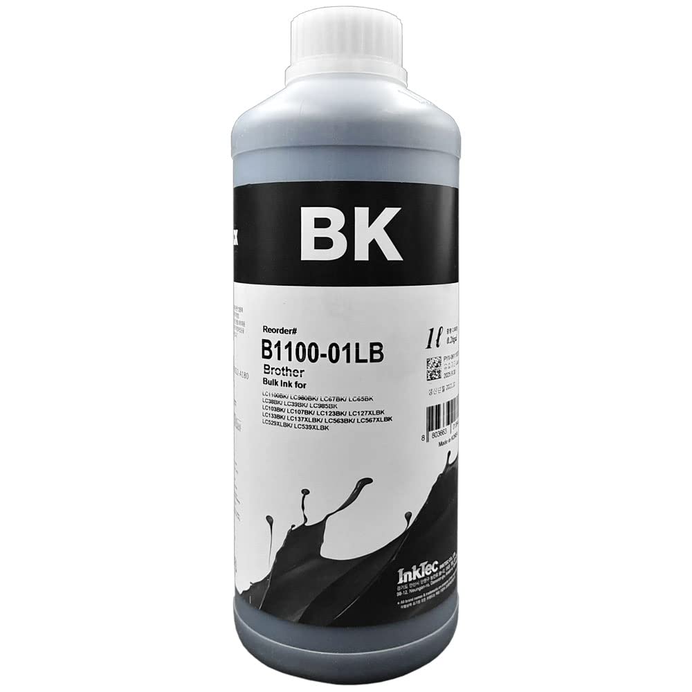 Kit 4 Litros Tinta InkTec B1100 Brother Negro Cyan Amarillo y Magenta Formulada Para Su Uso En Cartuchos Recargables Y En Sistemas De Alimentación Continua CISS PSA COMPUTO Y PAPELERIA