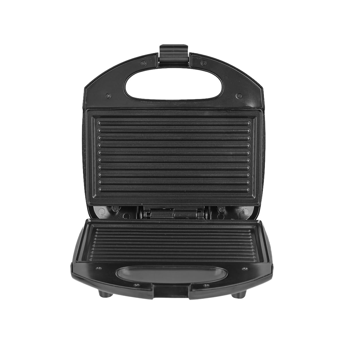 Sandwichera Eléctrica Antiadherente Negro con Patas Antiderrapantes y Asa Termoaisladora