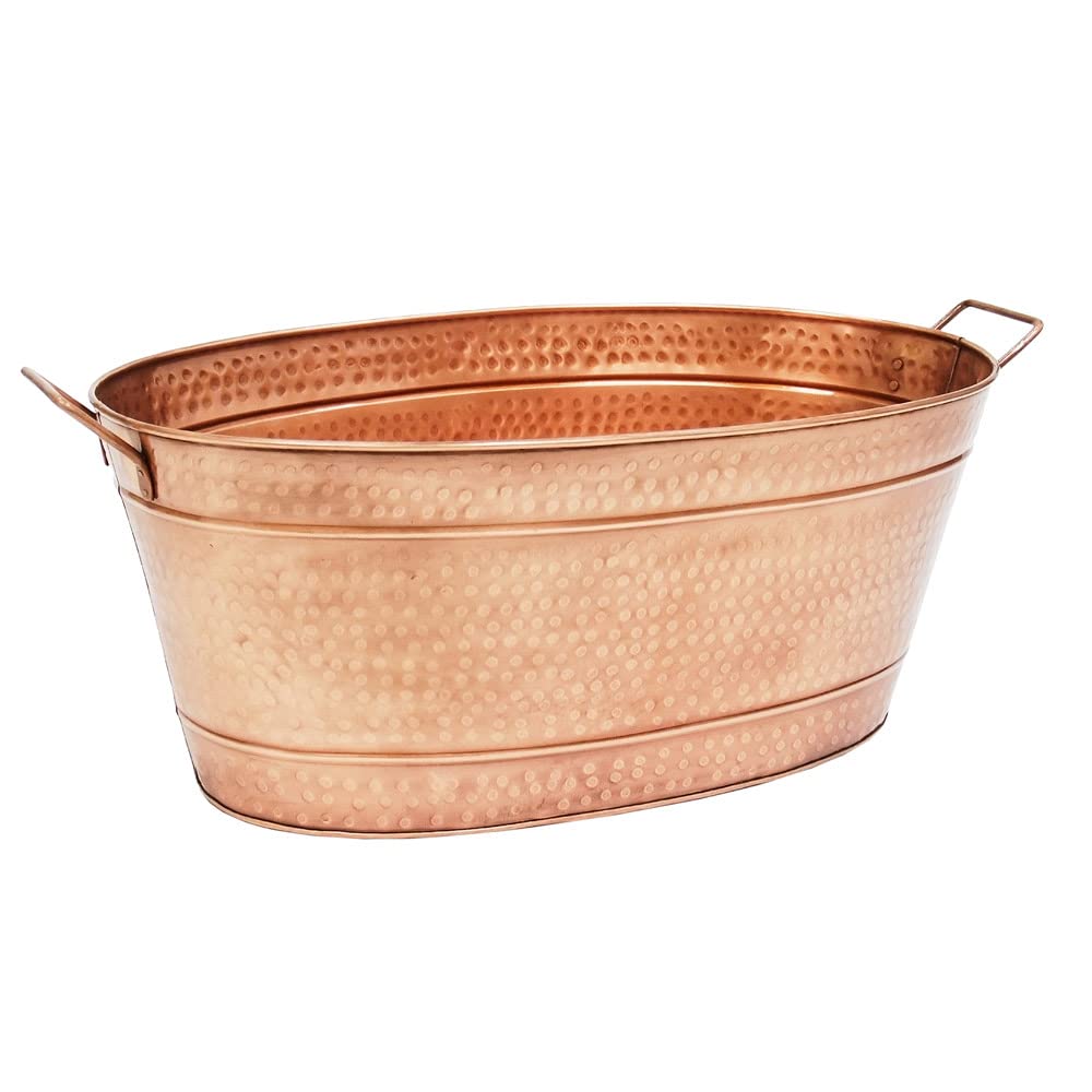 ACHLA Designs tina ovalada martillada chapada en cobre