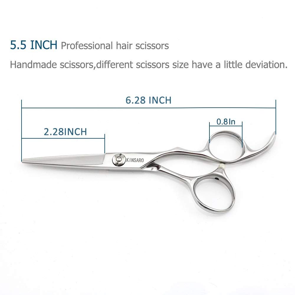 5.5" Hair scissors Convex Blades Japan 440C Silvery Professional Hair Shears Barber hair scissors Kinsaro