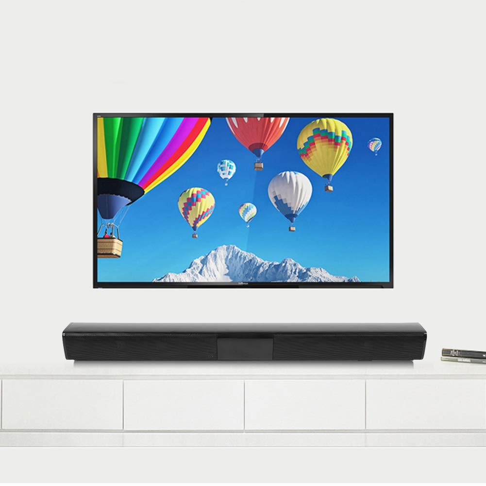Barra de Sonido Bluetooth Oumij Negro de Alta Potencia con Sonido 3D Estéreo Envolvente para Cine en Casa