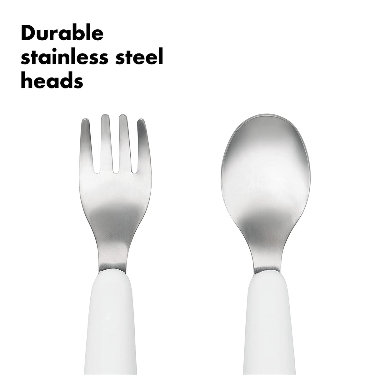OXO Tot 6124100 Juego Tenedor y Cuchara, Acero Rosa, 2 Piezas